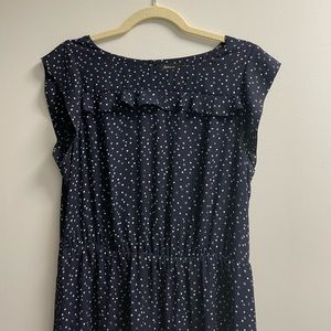 Navy blue polka dot dress - size large